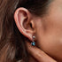 Black | .925 Sterling Silver | Firefly Glass Evil Eye Drop Stud Earrings